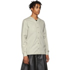 Jil Sander Grey FF Baseball Neck Shirt