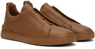 ZEGNA Brown Triple Stitch Sneakers