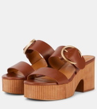 Clergerie Chance leather platform mules