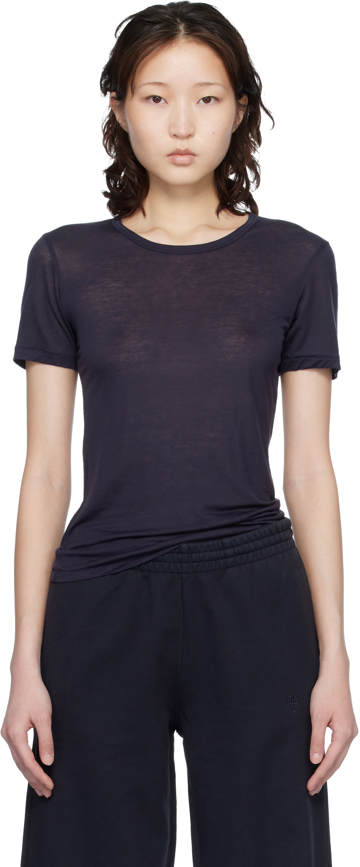 ANINE BING Navy Sylvie T-shirt