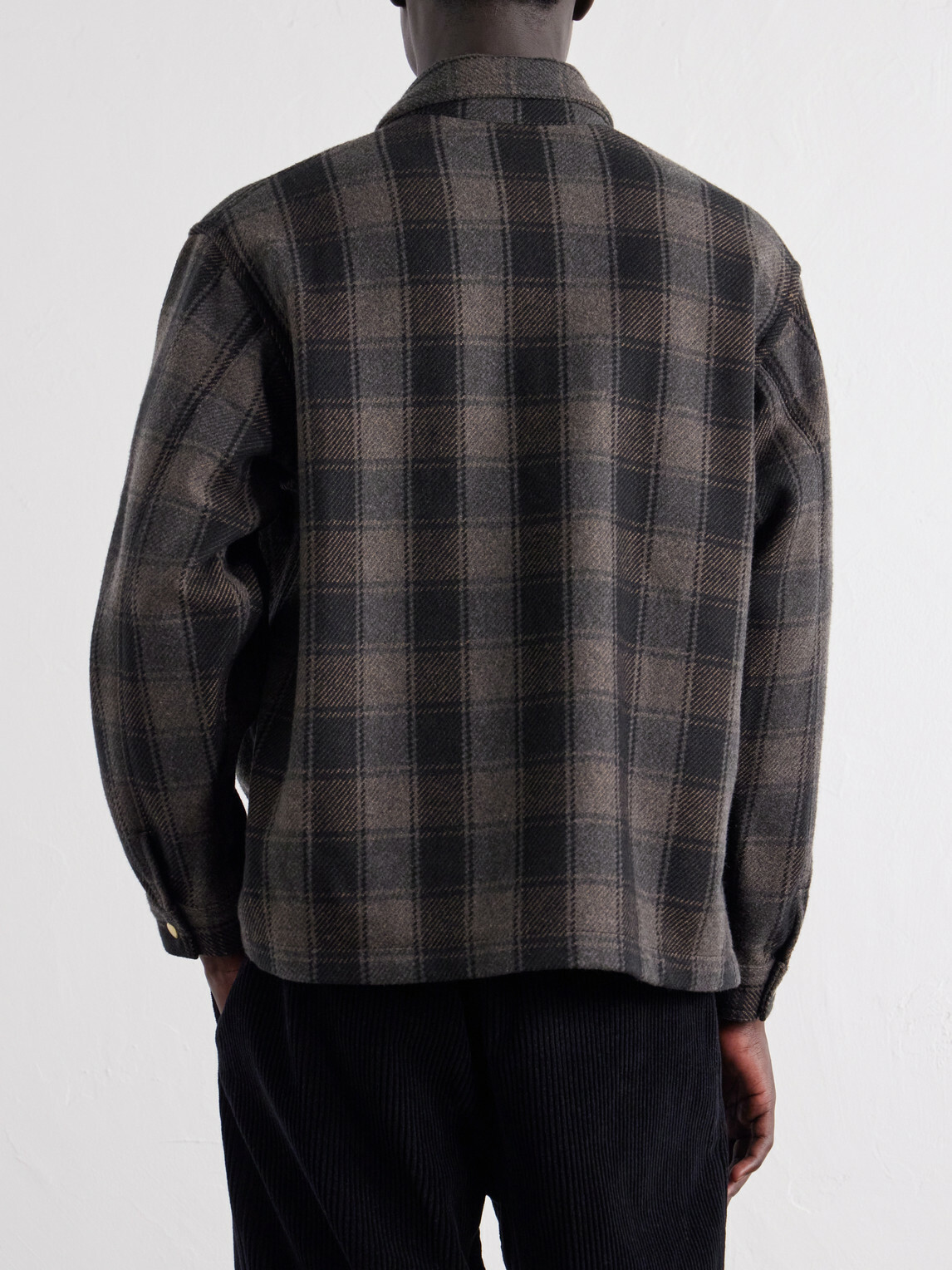 A.PRESSE - Checked Wool and Cashmere-Blend Flannel Overshirt - Green