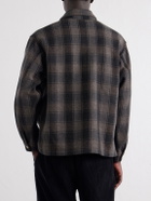 A.PRESSE - Checked Wool and Cashmere-Blend Flannel Overshirt - Green