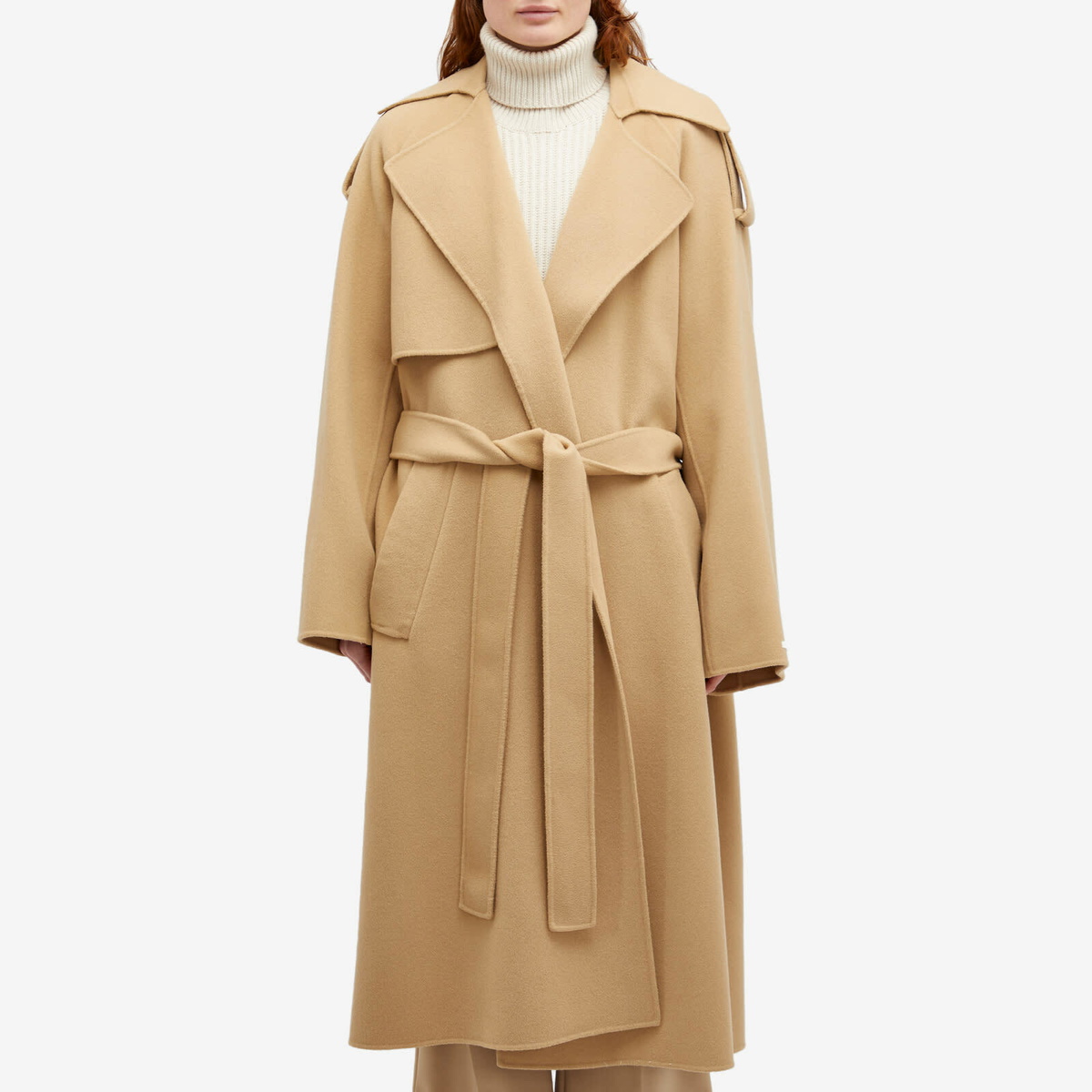 コート SPORTMAX Women Outer 2512041033003 Beige Sportmax Women's Fiore Wrap Coat in Beige Sportmax