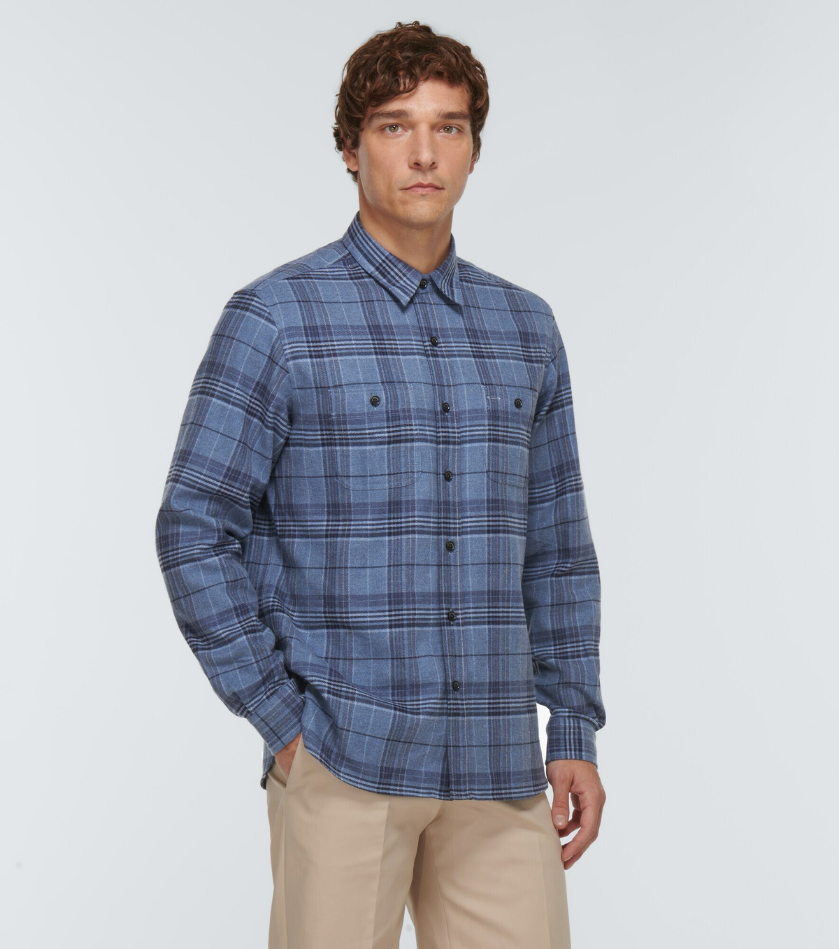 Ralph Lauren Purple Label - Checked cotton twill shirt