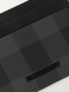 Burberry - Leather-Trimmed Checked Coated-Canvas Cardholder