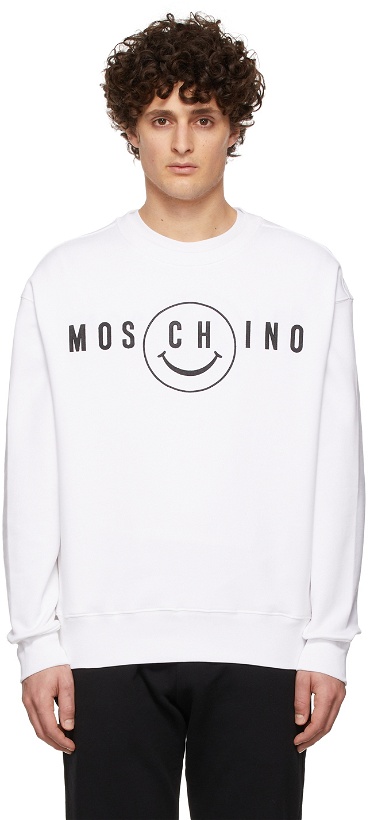 Photo: Moschino White Smiley Edition Sweatshirt
