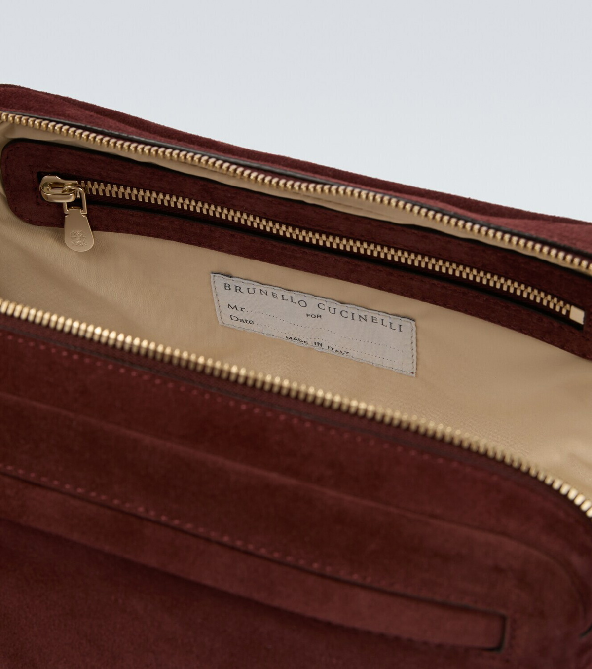 Brunello Cucinelli Suede toiletry bag