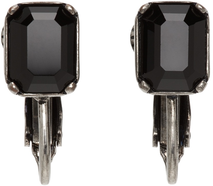 Photo: Dsquared2 Silver & Black Crystal Clip-On Earrings