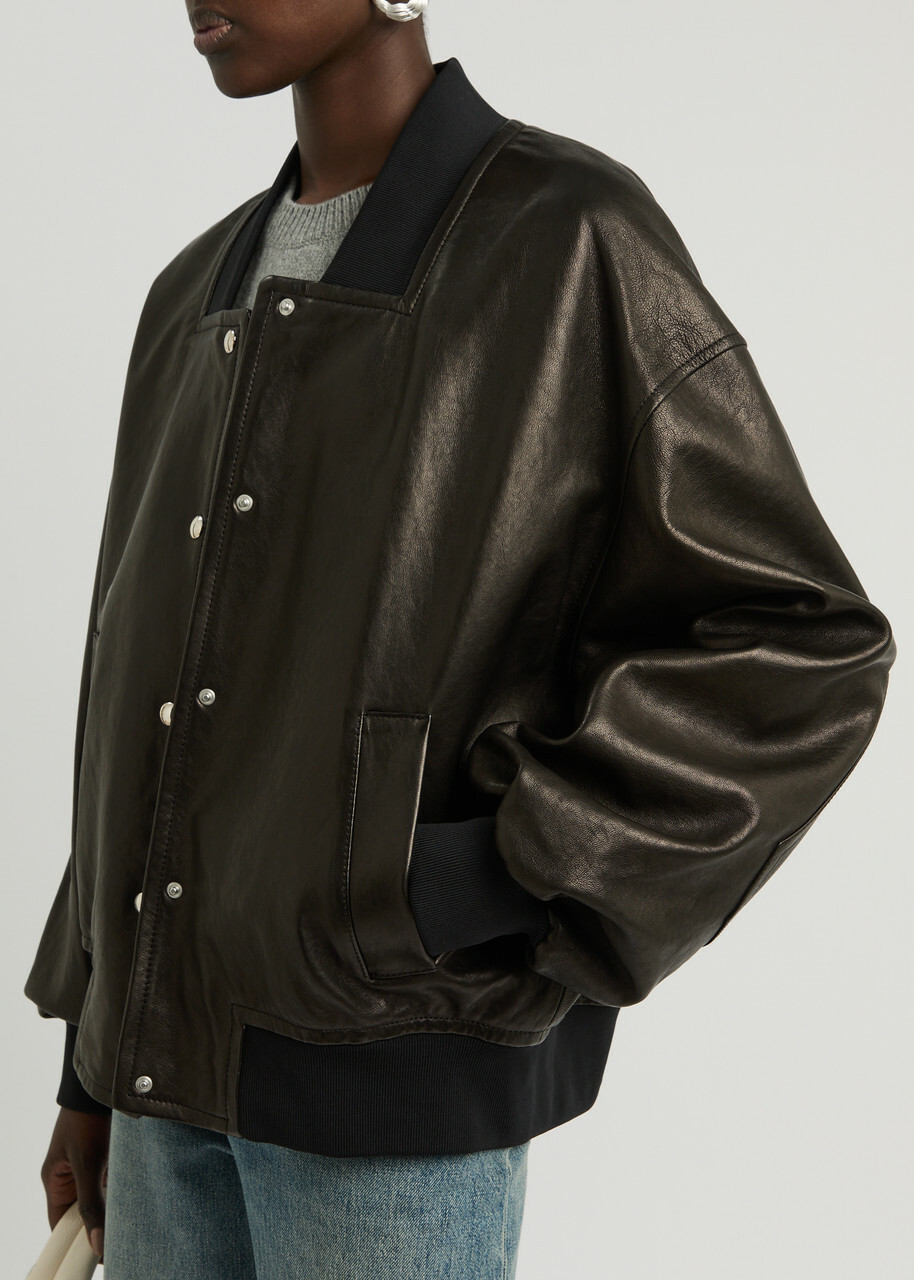 Khaite Spence Leather Jacket Black