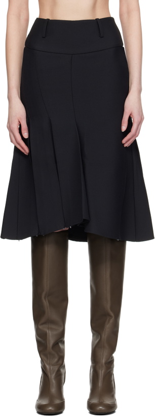 Photo: Fax Copy Express Black Pleated Midi Skirt