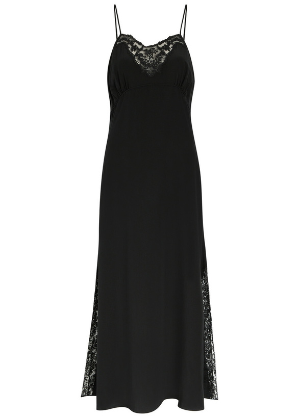 Photo: Chloe Lace-trimmed Silk Midi Dress Black
