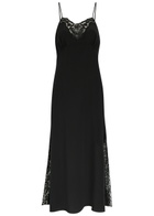 Chloe Lace-trimmed Silk Midi Dress Black