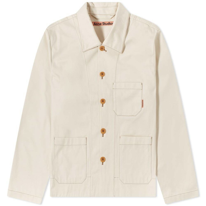 Photo: Acne Studios Men's Okey Heavy Twill Pink Label Jacket in Ecru Beige