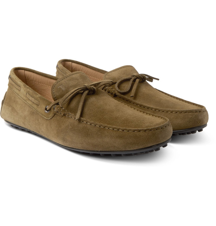 Photo: TOD'S - City Suede Driving Shoes - Green