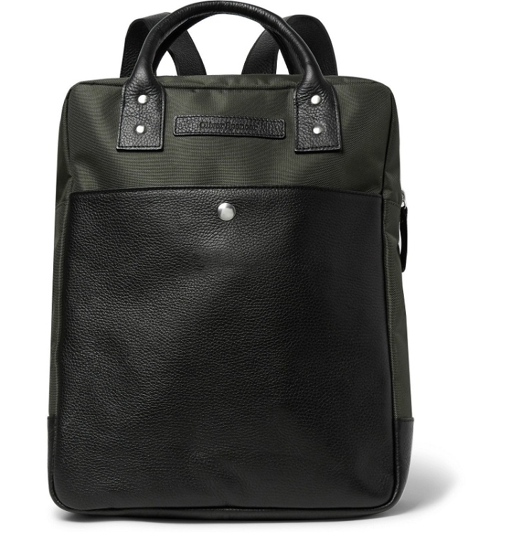 Photo: Oliver Spencer - Full-Grain Leather and Canvas Backpack - Green