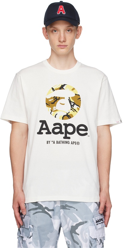 Photo: AAPE by A Bathing Ape Off-White Moonface Camo T-Shirt