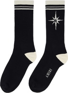 AMIRI Black & Off-White Starburst Socks