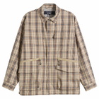 Comme des Garçons Homme Men's Check Triple Layer Jacket in Beige/Navy/Brown