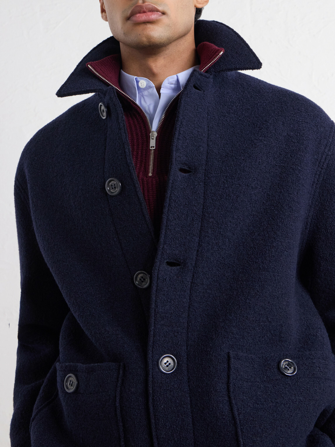 Valstar - Virgin Wool-Bouclé Jacket - Blue