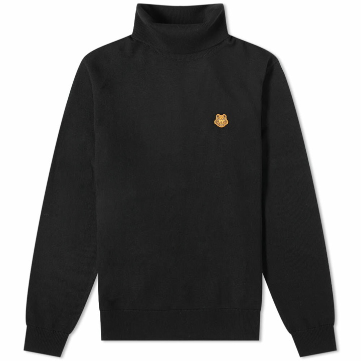 Photo: Kenzo Men's Tiger Crest Roll Neck Knit in Black