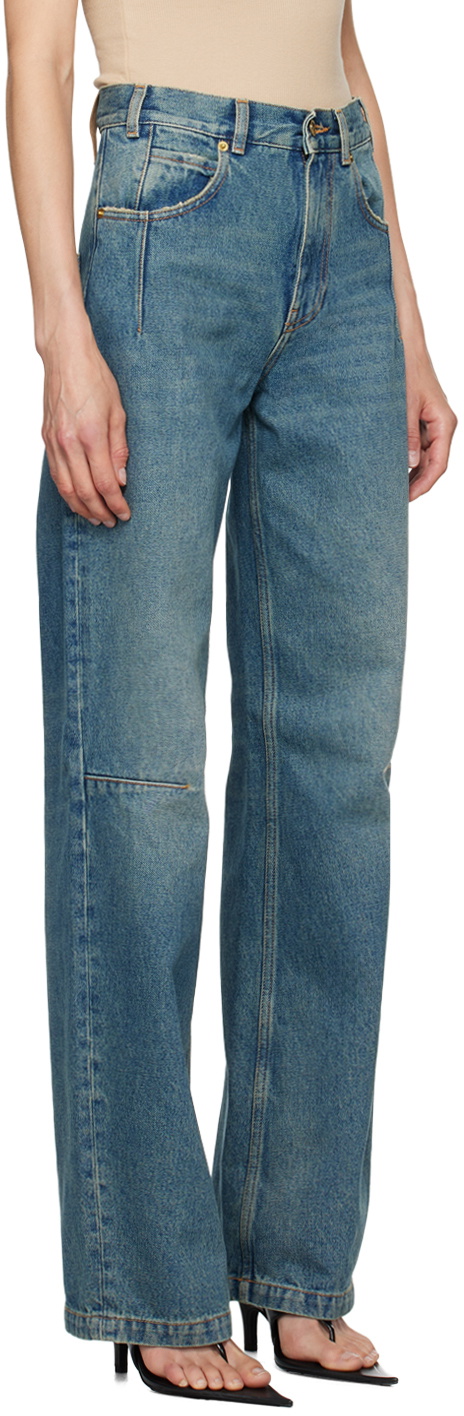 Darkpark Blue Cotton Relaxed Fit Jeans