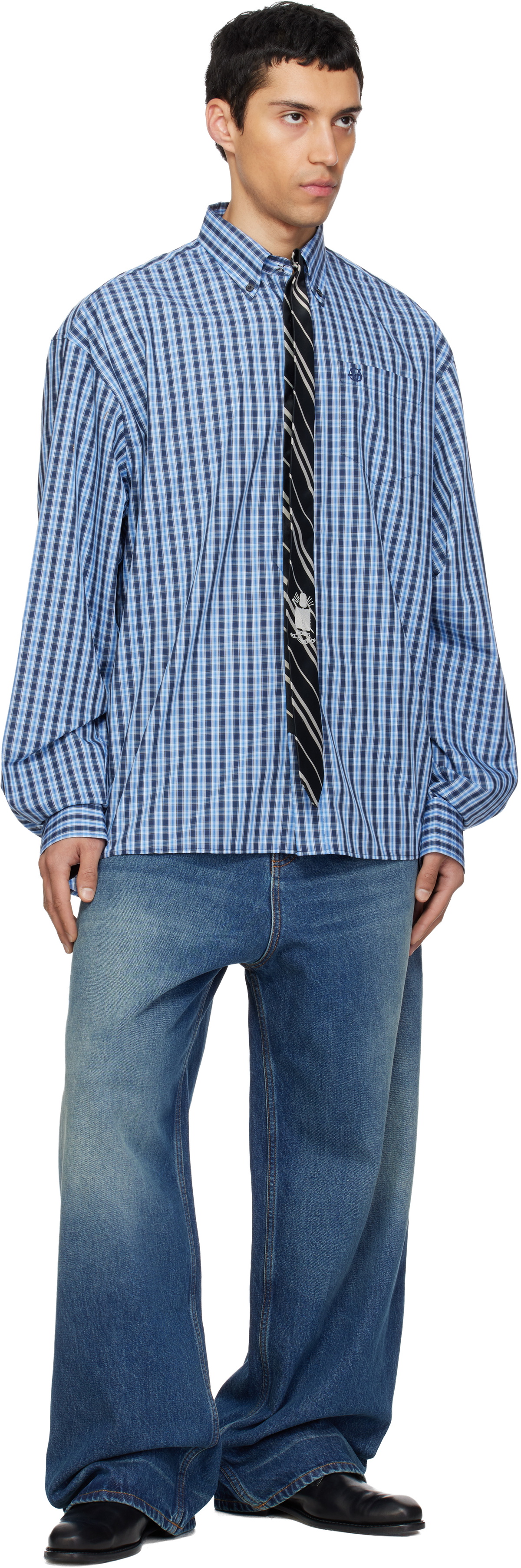 VETEMENTS Blue & Navy Tie Classic Shirt