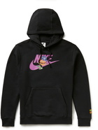 Nike - Sportswear Logo-Print Cotton-Blend Jersey Hoodie - Black