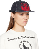 Rhude Black St. Rhude Seal Curved Brim Denim Cap