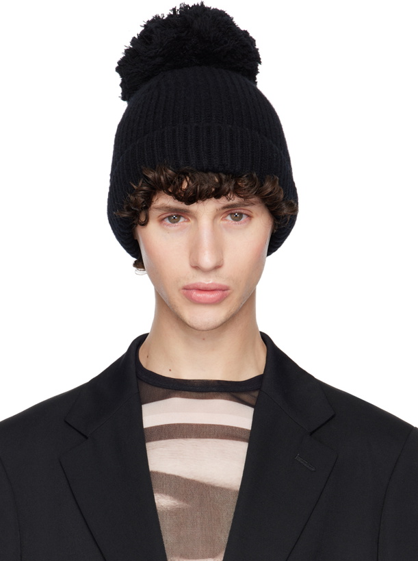 Photo: Jean Paul Gaultier Black 'The Pompom' Beanie