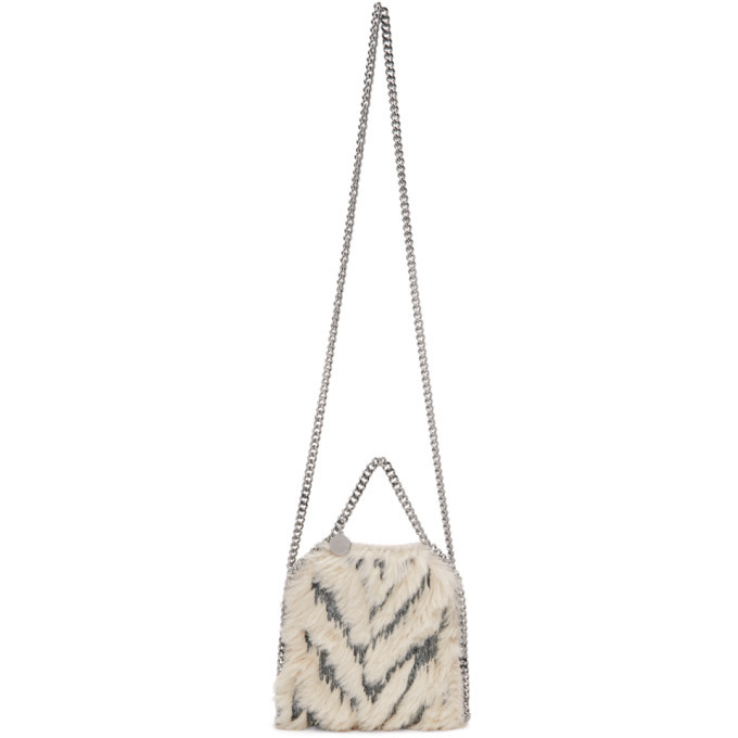 Stella McCartney Beige and Pink Faux-Fur Tiny Falabella Bag