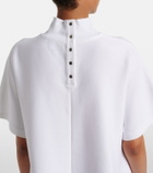 Alaïa Asymmetric cotton-blend jersey T-shirt