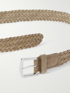 Loro Piana - 4cm Woven Suede Belt - Brown