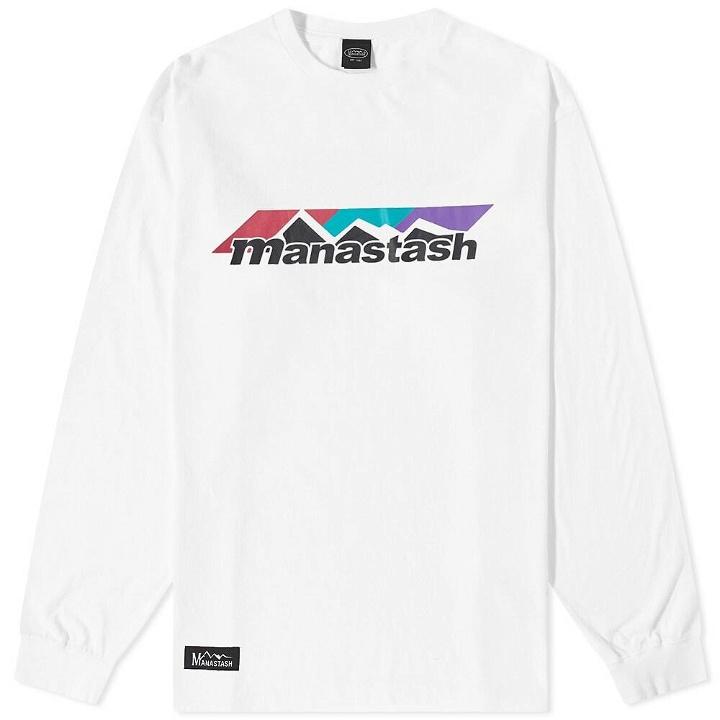 Photo: Manastash Men's Long Sleeve Scheme Logo T-Shirt in White