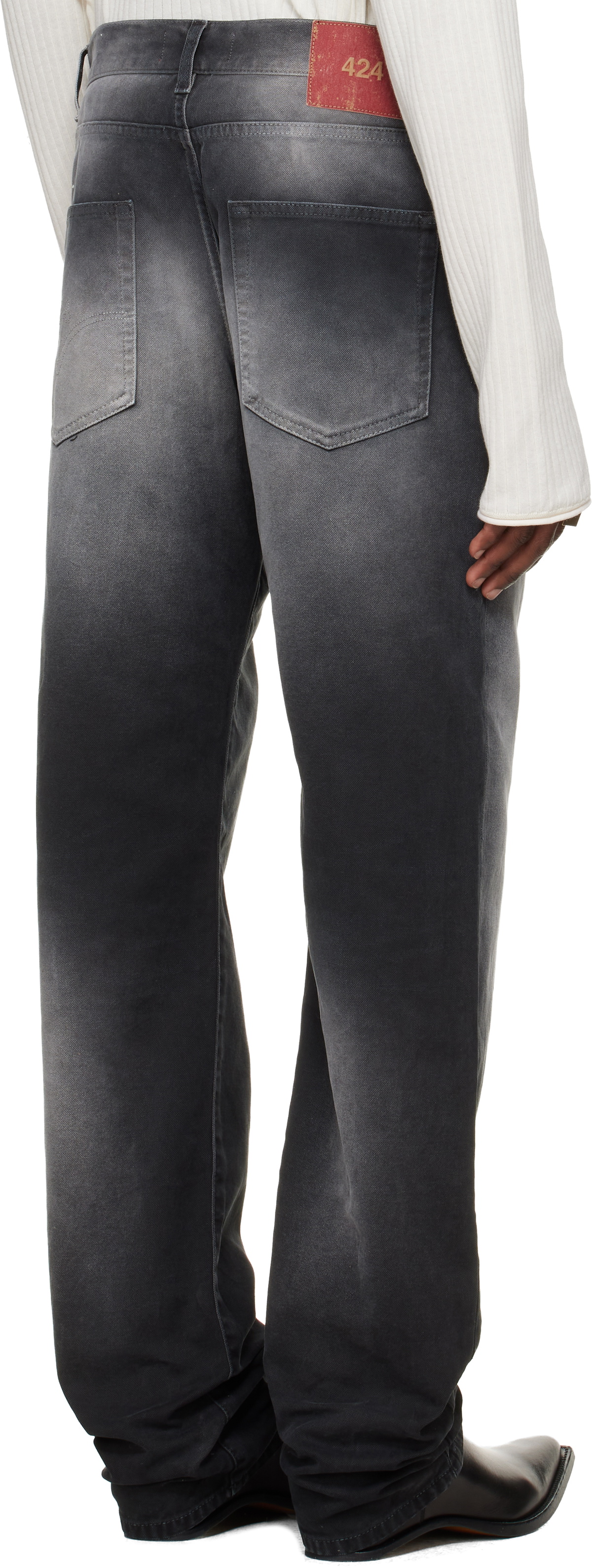424 Black & Gray Collection Loose Fivepocket Trousers