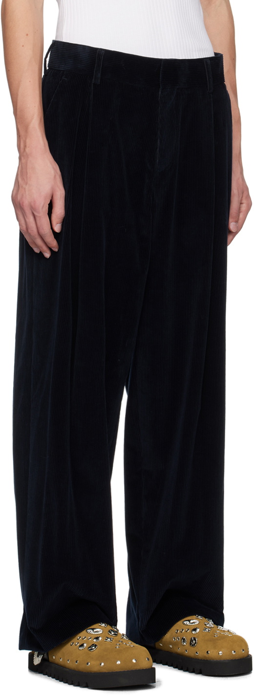 kolor Navy Corduroy Wide Trousers