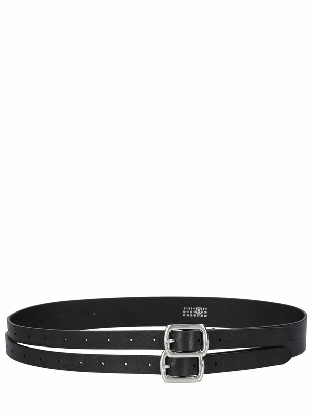 Photo: MM6 MAISON MARGIELA - Double Buckle Leather Belt