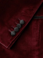 Rubinacci - Slim-Fit Shawl-Collar Cotton-Velvet Tuxedo Jacket - Burgundy