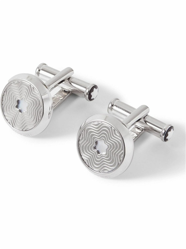 Photo: Montblanc - Engraved Stainless Steel Mother-of-Pearl Cufflinks