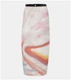 Jacques Wei Printed cotton-blend midi skirt