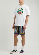 Casablanca Logo Printed Cotton T-shirt White