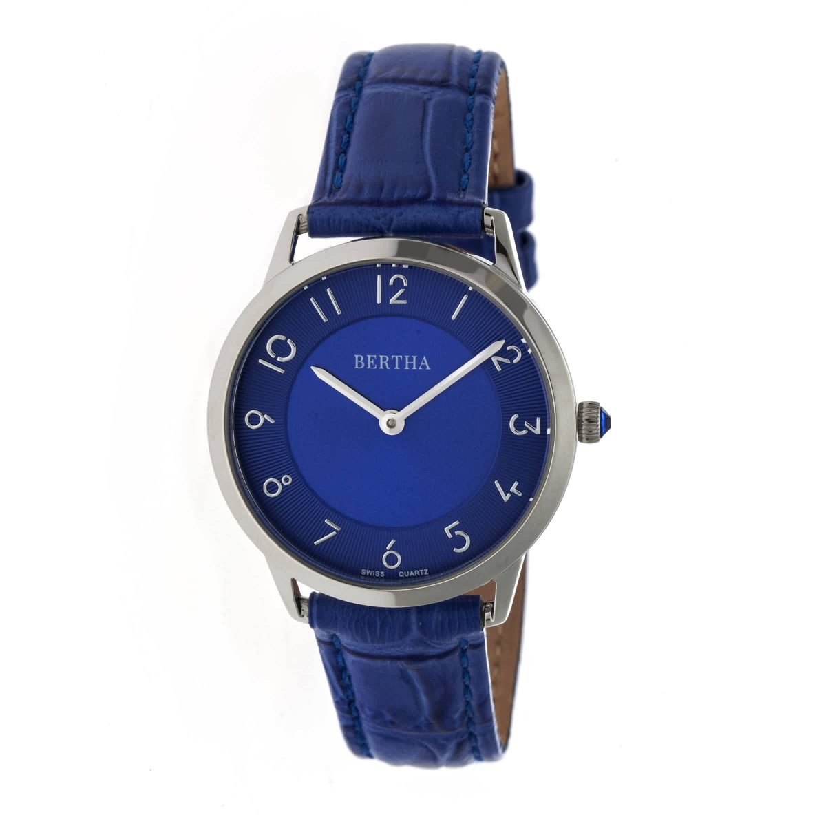 Bertha Abby Blue Dial Blue Leasther Ladies Watch BR6805