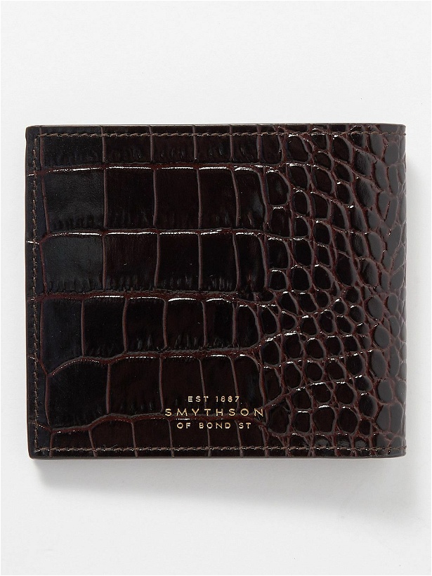 Photo: Smythson - Mara Croc-Effect Leather Billfold Wallet