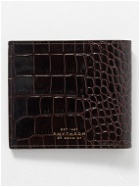 Smythson - Mara Croc-Effect Leather Billfold Wallet