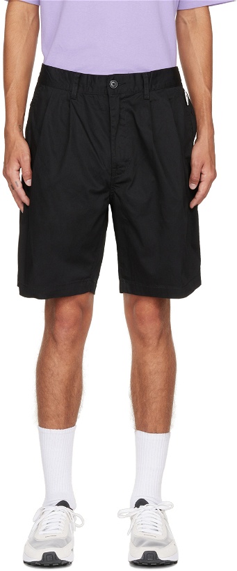 Photo: AAPE by A Bathing Ape Black Rubberized Patch Shorts