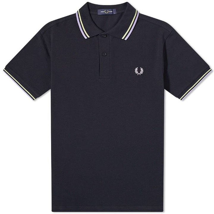Photo: Fred Perry Authentic Men's Slim Fit Twin Tipped Polo Shirt in Navy