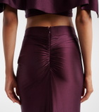 Rabanne Gathered satin maxi skirt
