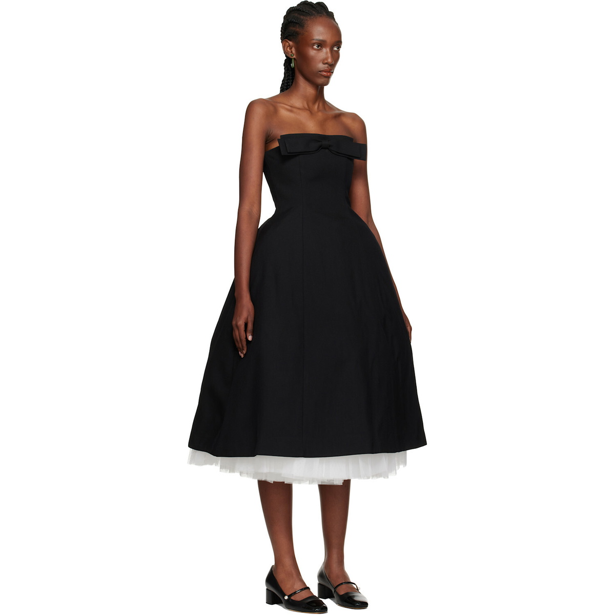 SHUSHU/TONG Black Bowknot Bandeau Midi Dress Shushu/Tong