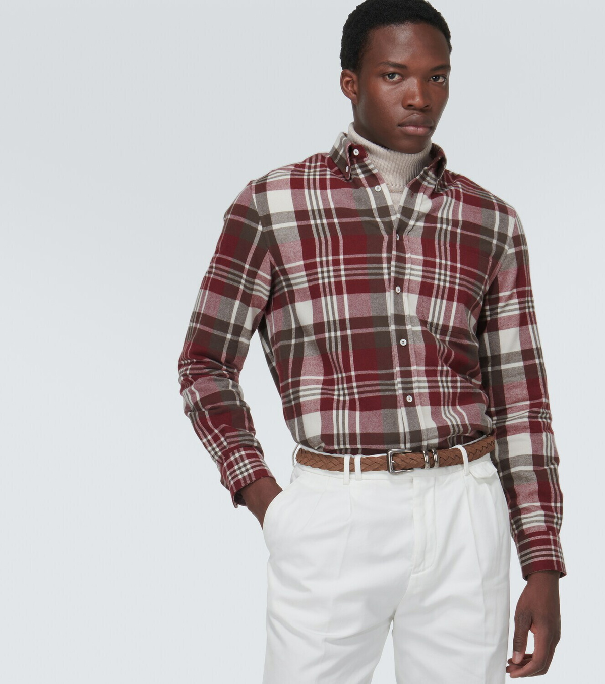 Brunello Cucinelli Madras flannel checked shirt