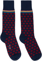 Paul Smith Two-Pack Navy & Red Marius Socks