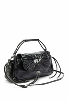 Diesel Scrunch-D - Top-handle bag in shiny wrinkled leather - Handbags Womens in Black